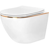 Rea Viseća WC školjka Carlo Tornado Rimless Flat GOLD EDGE | shoptok.hr