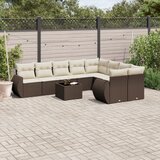 Maison Chic Seti vrtnega pohištva - Vrtna garnitura - Vrtni pohištvo set 10-delna z blazinami rjava poli ratan, (21811681) | Shoptok.si