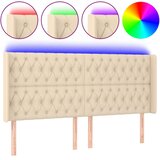  LED uzglavlje krem 203 x 16 x 118/128 cm od tkanine | shoptok.hr