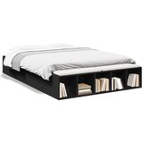 vidaXL Posteljni okvir črn 120x190 cm inženirski les | Shoptok.si