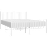 Metalni okvir kreveta uzglavlje i podnožje bijeli 150 x 200 cm | shoptok.hr