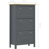 Ormarić za cipele Hill sivi 72 x 35 x 124 cm masivna borovina | shoptok.hr