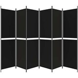 Sobna pregrada s 6 panela crna 300x200 cm od tkanine | Eponuda.com