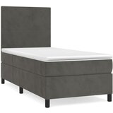 Maison Chic Box spring postelja - Vzmetna postelja z vzmetnico temno siva 100x200 cm žamet SL13219, (21908196) | Shoptok.si