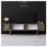 Hanah home TV polica Gold Line Walnut Black