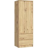AKORD Star Garderobna Omara, 2 Vrata In 2 Predala, Hrast Artisan, (5000331645) | Shoptok.si