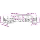 Set vanjskih sofa 8 kom. Bijela i krem 406 x 247,5 x 73 cm | Shoptok.si