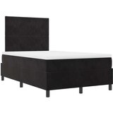 vidaXL Box Spring postelja z vzmetnico Črna 120x200 cm Žamet | Shoptok.si