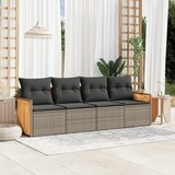 Maison Chic Seti vrtnega pohištva - Vrtna garnitura - Vrtni pohištvo set 4-delna z blazinami siv poli ratan, (21819776) | Shoptok.si