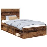  Okvir za krevet s uzglavljem Staro drvo 100 x 200 cm | shoptok.hr