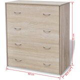  Komoda s 4 ladice 60 x 30,5 x 71 cm boja hrasta | shoptok.hr