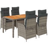  5-dijelni vrtni blagovaonski set sivi od poliratana | shoptok.hr