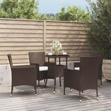 vidaXL 5-dijelni vrtni bistro set od poliratana s jastucima smeđi | shoptok.hr