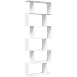 Pregrada regal za knjige 6 razina bijeli 70x24x193 cm drveni | shoptok.hr