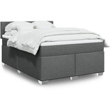 vidaXL Box spring postelja z vzmetnico temno siva 160x200 cm blago Cene