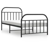 Metalni okvir kreveta uzglavlje i podnožje crni 100x190 cm | shoptok.hr