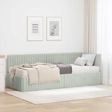  Kutni krevetni okvir s madracem 2 pcs Svjetlosiva Baršun | shoptok.hr