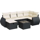vidaXL 7-dijelni set vrtnih sofa od poliratana s jastucima crni | shoptok.hr