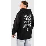Lse_T2 Relaxed Graphic P Pulover s kapuco jet black