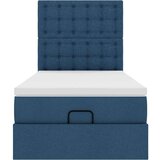vidaXL Otomanski posteljni okvir z vzmetnico moder 90x190 cm blago, (21611715) | Shoptok.si