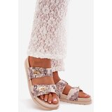 Boto Patterned Women's Platform Slippers Beige Sorina | shoptok.hr