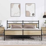 Maison Chic Kovinski Posteljni okvir - Dvoposteljna postelja - Zakonska postelja brez vzmetnice sonoma hrast 200x200 cm-J49, (21765535) | Shoptok.si