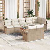 vidaXL 9-dijelni set vrtnih sofa s jastučićima bež poli ratan akacija Cijene