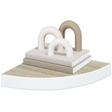  Kutne zidne police 2 kom boja hrasta i bijele 25x25x3,8 cm MDF | Eponuda.com