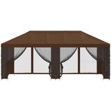 Paviljon s bočnim stranama 6 x 3 m Smeđa Poliester i čelik 190 | shoptok.hr