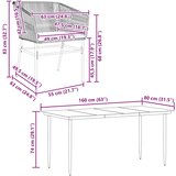  7-dijelni vrtni blagovaonski set s jastucima, crno | shoptok.hr