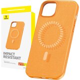 Baseus Magnetno ohišje za iPhone 15 Plus Fauxther Series (oranžno), (20833683) Cene