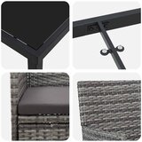  Vrtni set za objed 3 kom. Siva poliratan | shoptok.hr