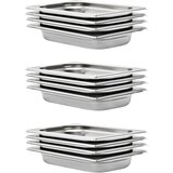 vidaXL Gastronomske posode 12 kosov GN 1/4 40 mm nerjaveče jeklo | Shoptok.si