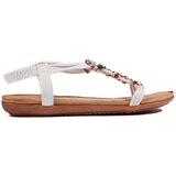 Shelvt White Flat Light Sandals for Women Cene