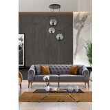  Ring 3 Lü tepsili Füme Camlı siyah Sarkıt black chandelier | ePonuda.com