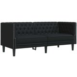 vidaXL Komplet Chesterfield kavčev 3-delna črno umetno usnje | Shoptok.si