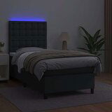  Box spring postelja z vzmetnico LED črna 90x200 cm umetno usnje, (20789670) | Shoptok.si