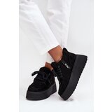 Boto Women's Snow Boots On Platform With Sheepskin Lining Sheep Type Black Luma | shoptok.hr