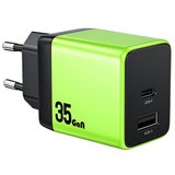 WEKOME Superbrzi Strujni GaN Punjac, 2-porta USB (3.0 i 3.1 tipC) 35W, zeleni WP-U36