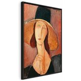  Slika - Amedeo Modigliani – Portrait of Jeanne Hebuterne in a Large Hat 60x90 U crnom drvenom okviru | shoptok.hr
