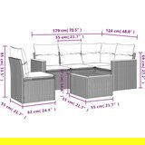 vidaXL 6-dijelni set vrtnih sofa s jastucima crni od poliratana | shoptok.hr