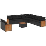  12-dijelni set vrtnih sofa od poliratana s jastucima crni | shoptok.hr