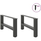  Noge za klub stolić antracit boje 2 kom 60 x (30-31) cm čelik | Eponuda.com