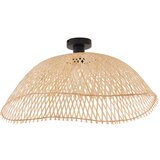QAZQA Art Deco stropna svetilka črna z naravnim bambusom 60 cm - Alka | Shoptok.si