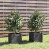vidaXL Vrtno cvetlično korito 2 kosa sivo 31x31x31 cm trdna borovina, (20757620) | Shoptok.si