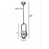 Opviq Vislica AHU, bijela/ bakrana, metal, visina 70 cm, promjer 18 cm, E27 60 W, Ahu Tekli Beyaz Camlı Eskitme Sarkıt | shoptok.hr