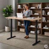  električni radni sto 140 × 60 cm, podesiva visina 72–118 cm, svetli hrast | Eponuda.com