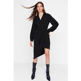 Trendyol Limited Edition Black Double Breasted Collar Dress Cene