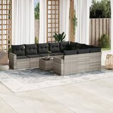 Maison Chic Seti vrtnega pohištva - Vrtna garnitura - Vrtni pohištvo set 11-delna z blazinami sv. siv poli ratan, (21817664) | Shoptok.si