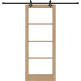 vidaXL klizna vrata s setom za montažu 83x211 cm od solidnog drva bor | shoptok.hr